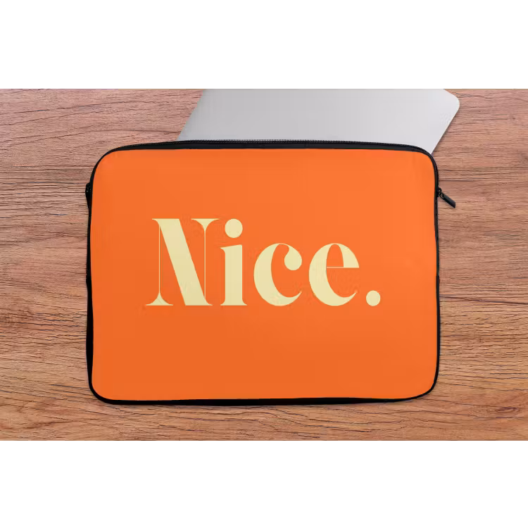 Laptophoes - Oranje - Gebroken wit - Nice — 2