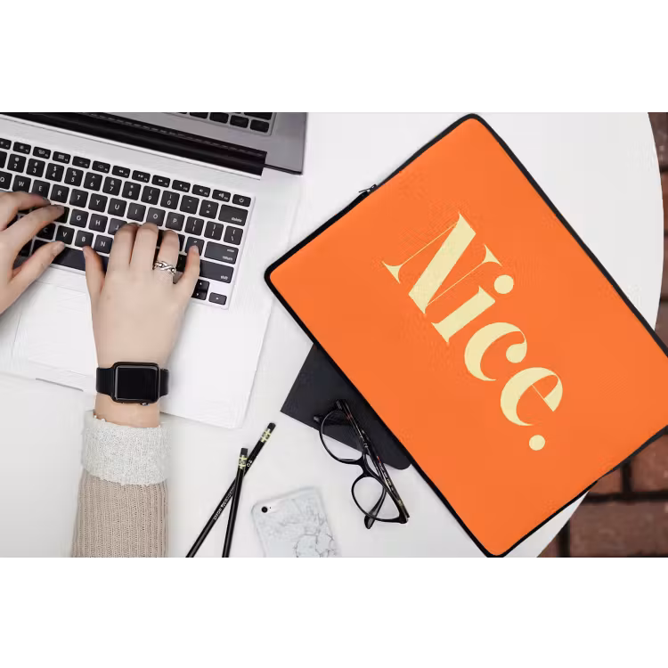 Laptophoes - Oranje - Gebroken wit - Nice — 3