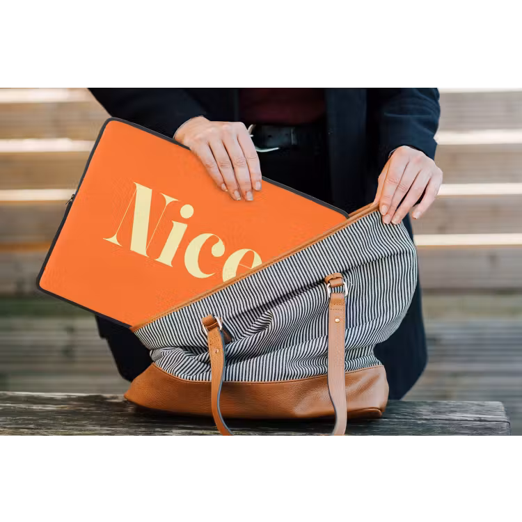 Laptophoes - Oranje - Gebroken wit - Nice — 4