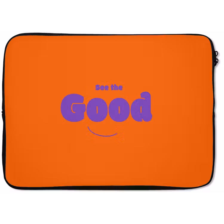 Laptophoes - See the good - Paars - Oranje - Smiley — 1