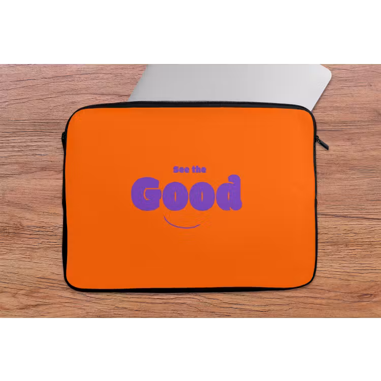 Laptophoes - See the good - Paars - Oranje - Smiley — 2