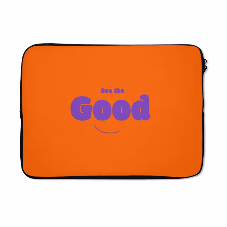 Laptophoes - See the good - Paars - Oranje - Smiley — 5