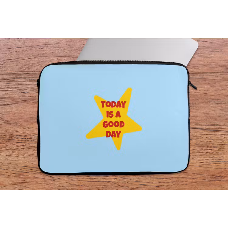 Laptophoes - Ster - Today is a good day - Blauw — 2
