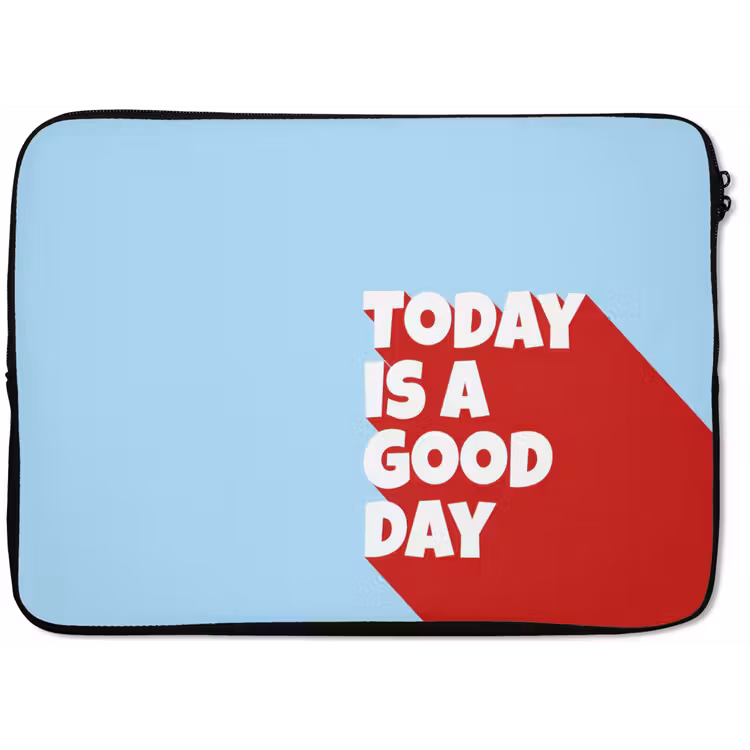 Laptophoes - Today is a good day - Rood - lichtblauw — 1