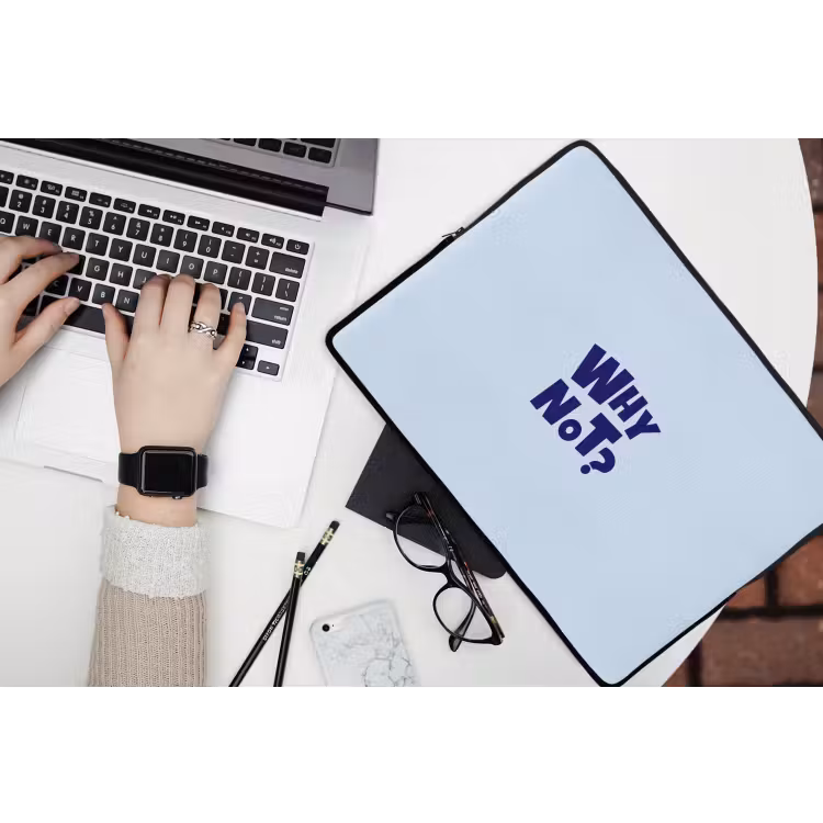 Laptophoes - Why not - Blauw - Licht blauw - Quote — 3