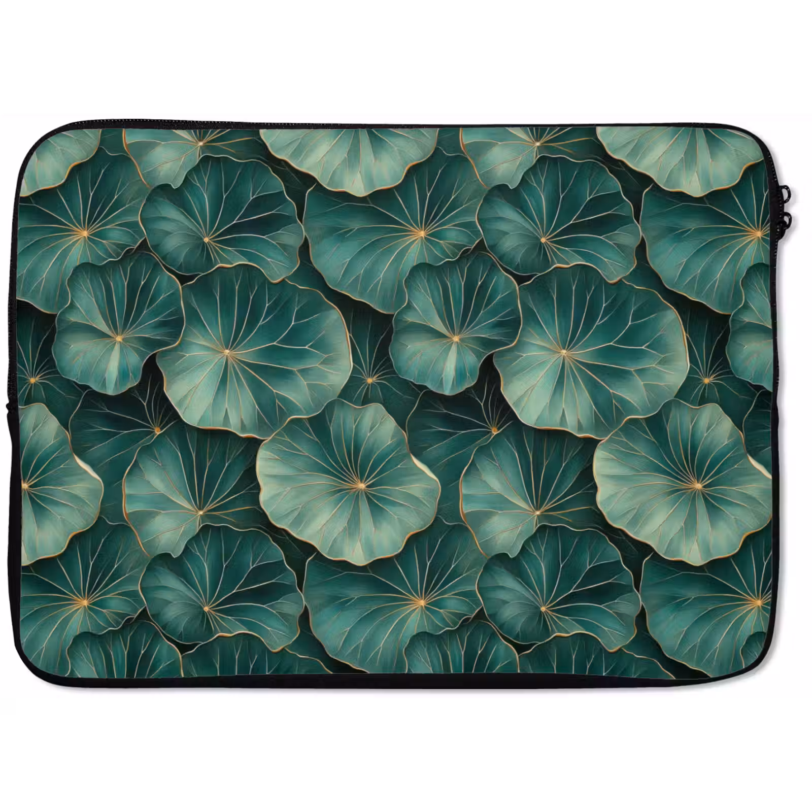 Laptophoes - Patroon - Bladeren - Groen — 1
