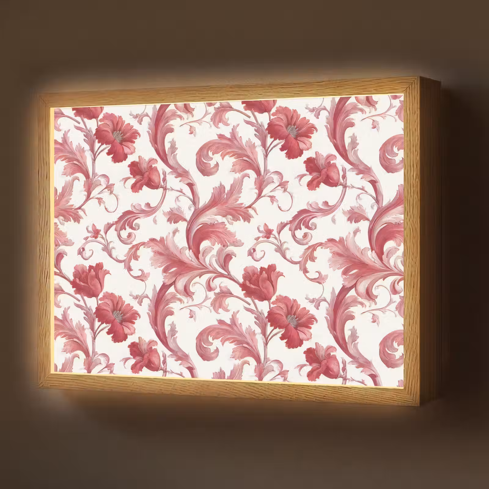 Lightbox - Wandlamp - Barok - Patroon - Rood — 1