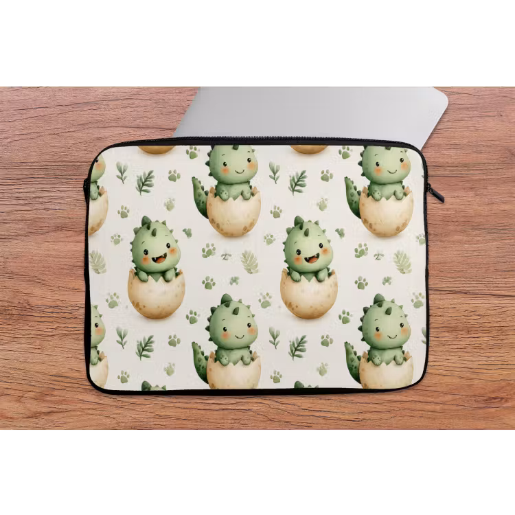 Laptophoes - Dino - Eieren - Groen — 2