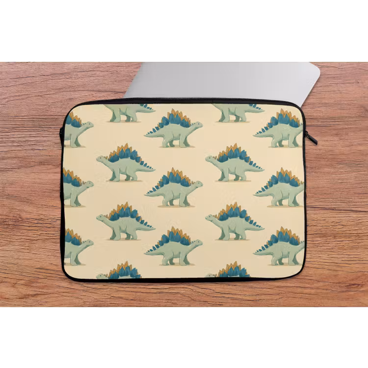 Laptophoes - Dino - Patroon - Groen — 2