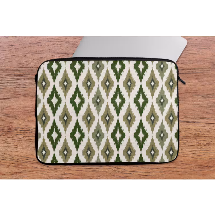 Laptophoes - Geografisch - Ruitmotief - Groen — 2