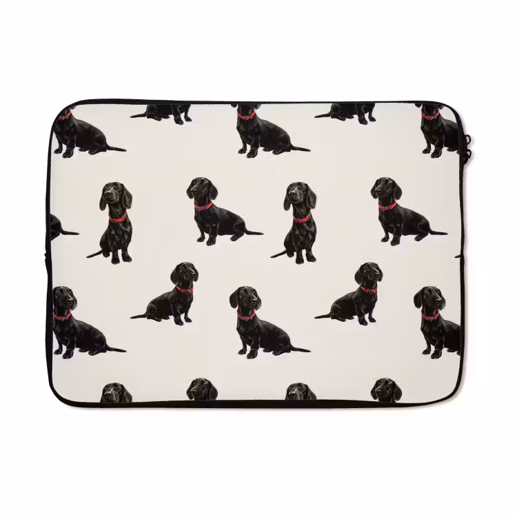 Laptophoes - Hond - Patroon - Zwart — 5