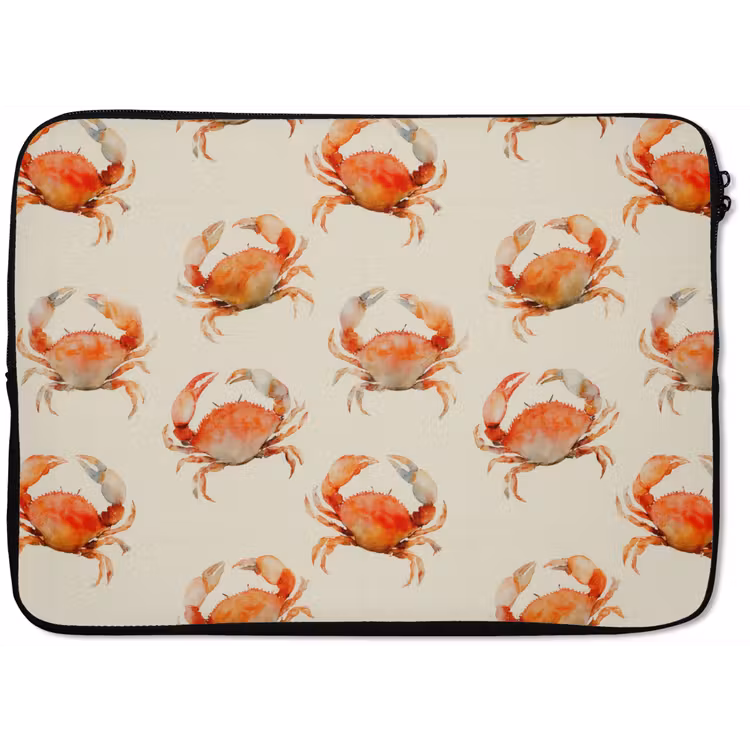 Laptophoes - Krabben - Patroon - Oranje — 1