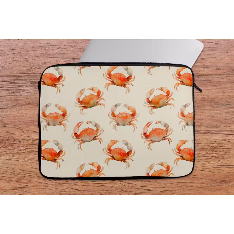 Laptophoes - Krabben - Patroon - Oranje — 2
