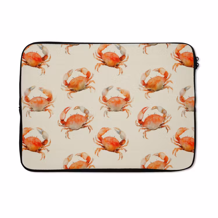 Laptophoes - Krabben - Patroon - Oranje — 5