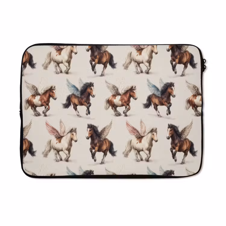 Laptophoes - Paarden - Vleugels - Kleurrijk — 5