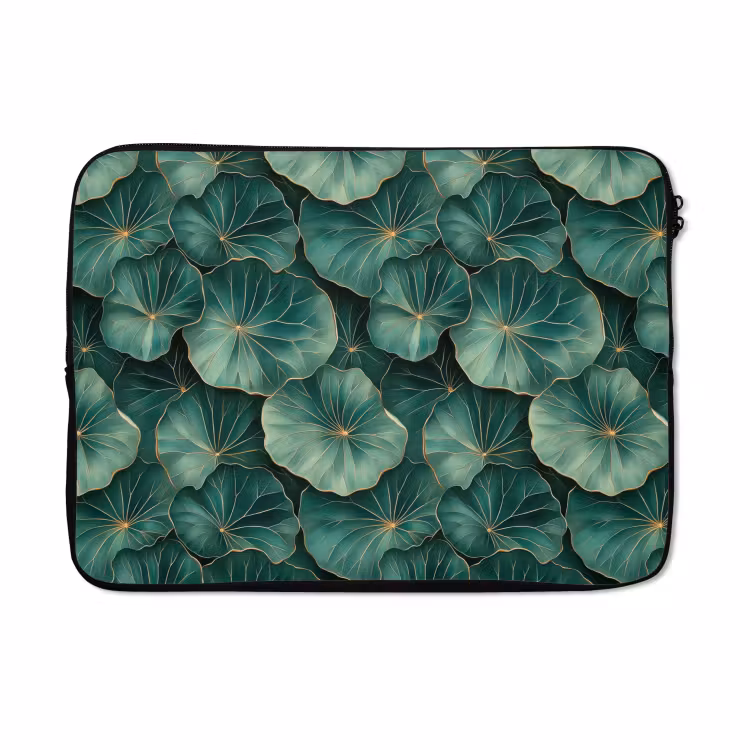 Laptophoes - Patroon - Bladeren - Groen — 5