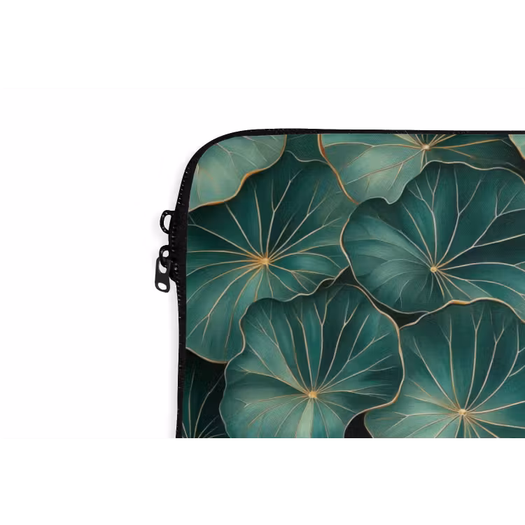 Laptophoes - Patroon - Bladeren - Groen — 6