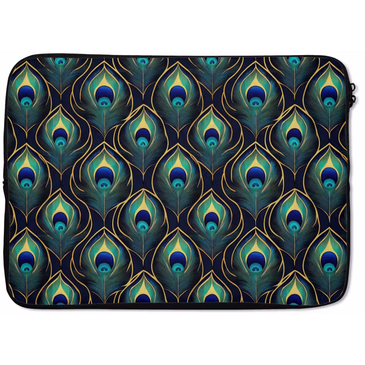 Laptophoes - Pauw - Veren - Groen — 1