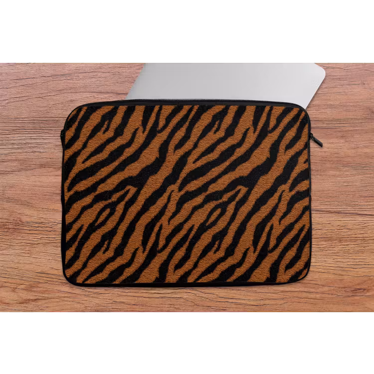 Laptophoes - Tijger - Zwart - Vacht — 2