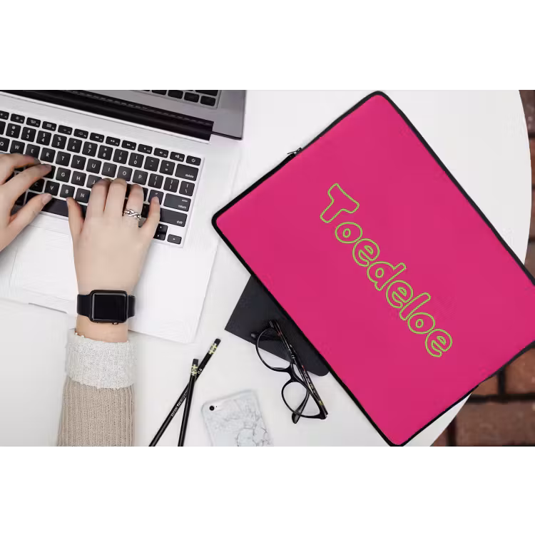 Laptophoes - Toedeloe - Groen - Roze — 3