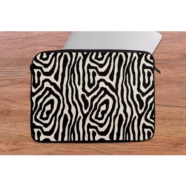 Laptophoes - Zebra - Zwart - Abstract — 2