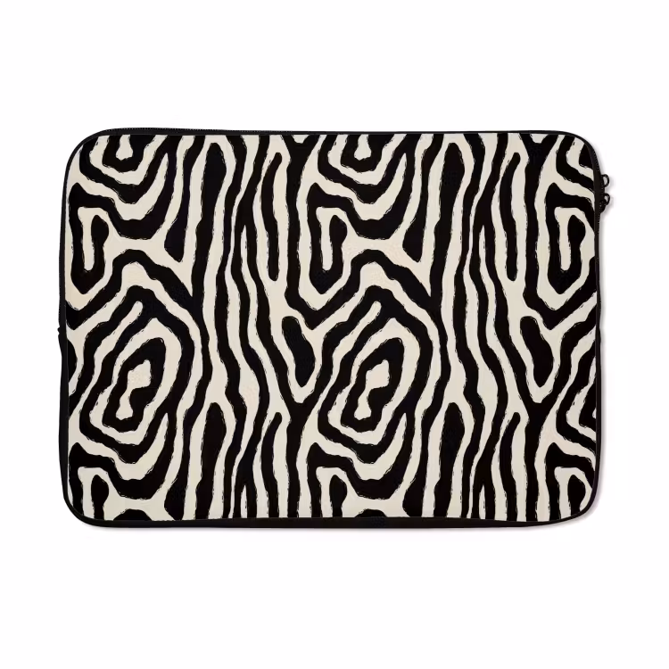 Laptophoes - Zebra - Zwart - Abstract — 5