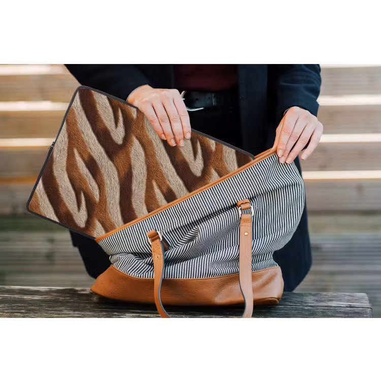 Laptophoes - Zebra - Bruin - Patroon — 4