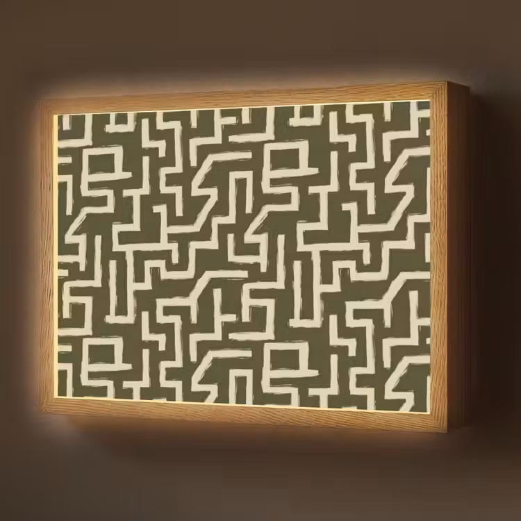 Lightbox - Wandlamp - Abstract - Lijnen - Groen — 1