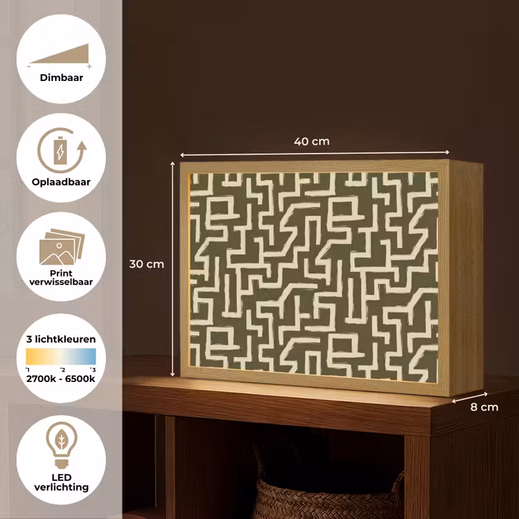 Lightbox - Wandlamp - Abstract - Lijnen - Groen — 10