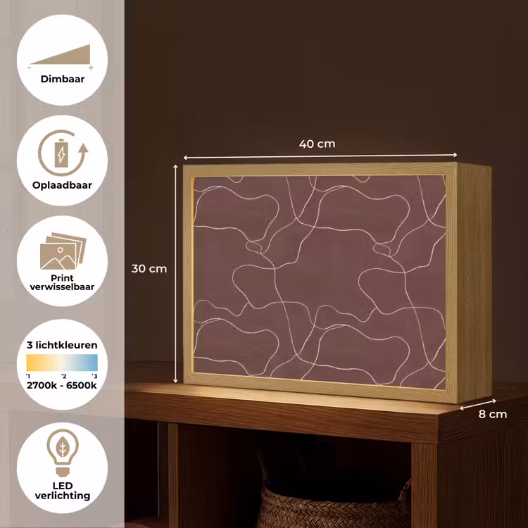 Lightbox - Wandlamp - Abstract - Modern - Bruin — 10