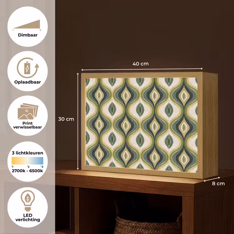 Lightbox - Wandlamp - Abstract - Ritmisch - Groen — 10