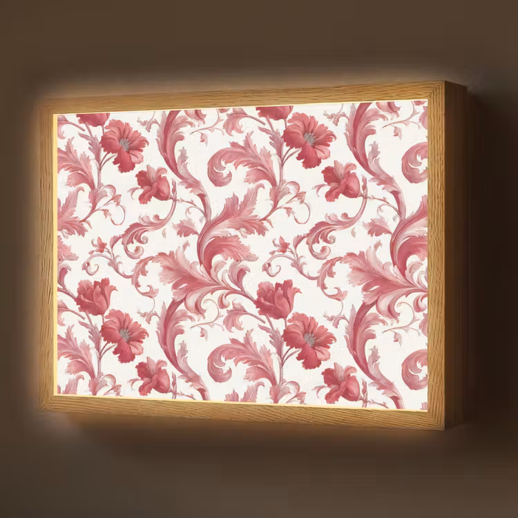 Lightbox - Wandlamp - Barok - Patroon - Rood — 1