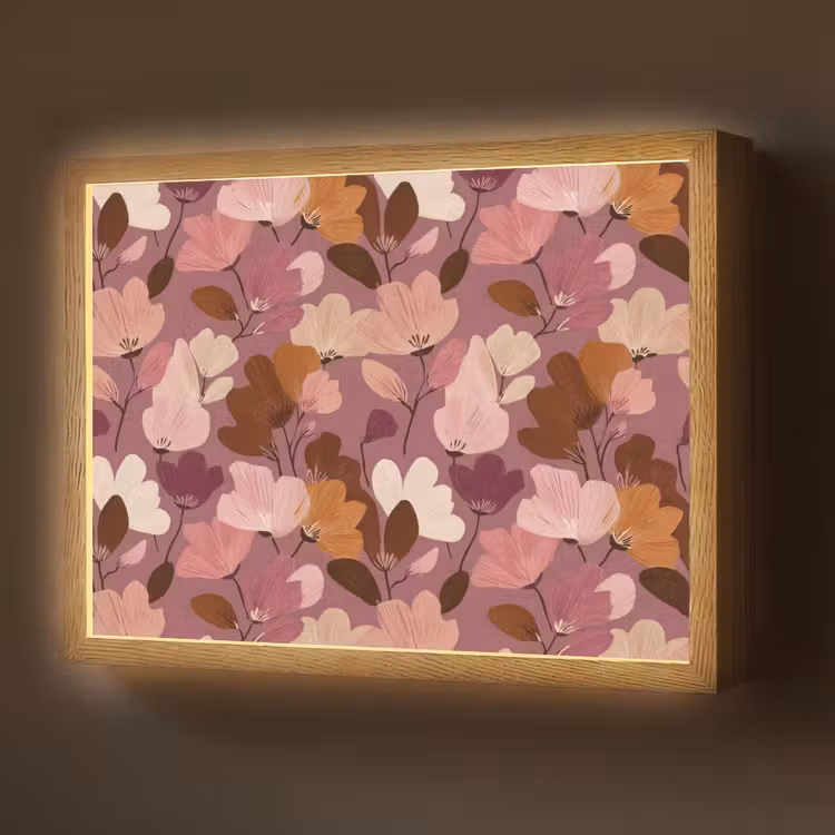 Lightbox - Wandlamp - Bloem - Patroon - Roze — 1