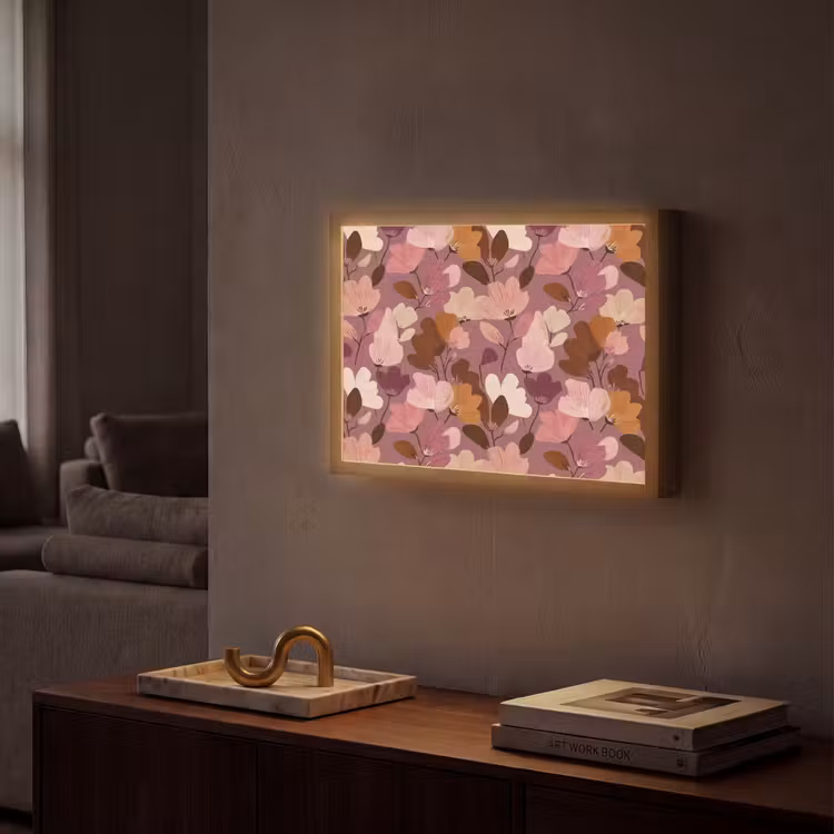 Lightbox - Wandlamp - Bloem - Patroon - Roze — 2