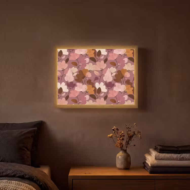Lightbox - Wandlamp - Bloem - Patroon - Roze — 3