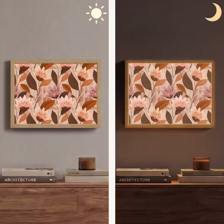 Lightbox - Wandlamp - Bloemen - Bladeren - Bruin — 6