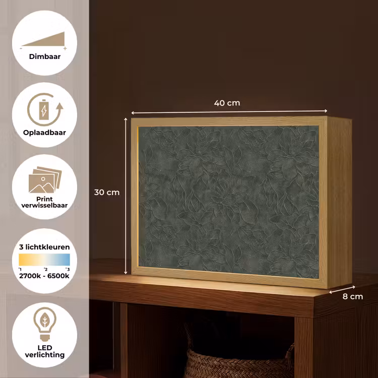Lightbox - Wandlamp - Bloemen - Lijnen - Groen — 10