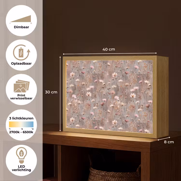 Lightbox - Wandlamp - Bloemen - Wild - Pastel — 10
