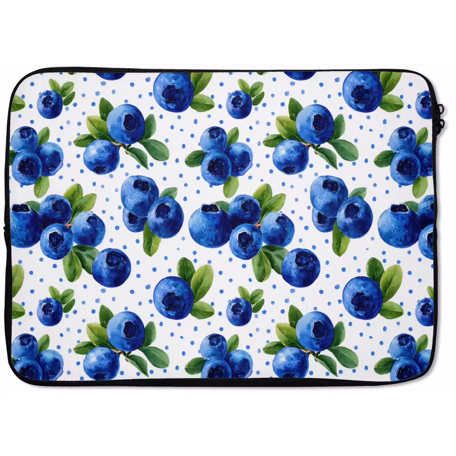 Laptophoes - Bessen - Patroon - Blauw — 1
