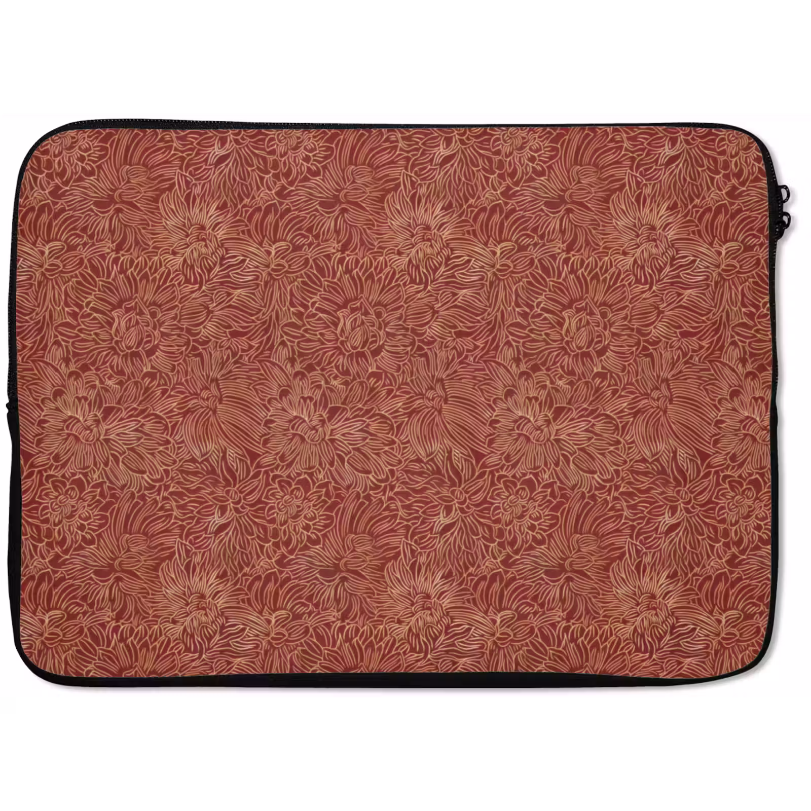 Laptophoes - Bloemen - Motief - Rood — 1