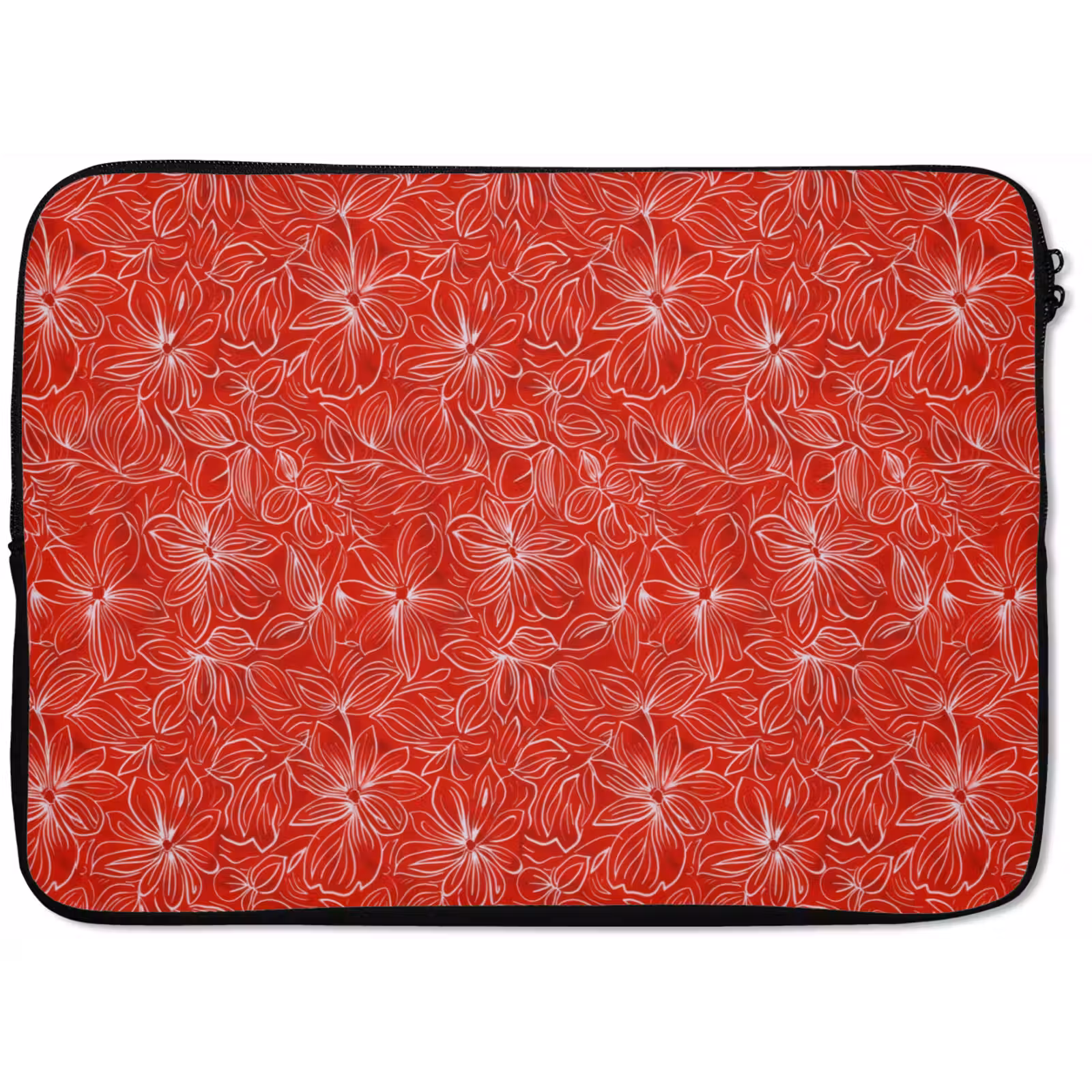 Laptophoes - Bloemen - Patroon - Rood — 1