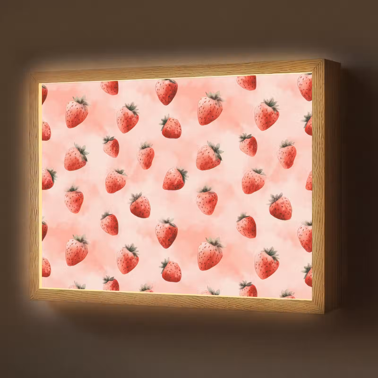 Lightbox - Wandlamp - Aardbei - Patroon - Roze — 1