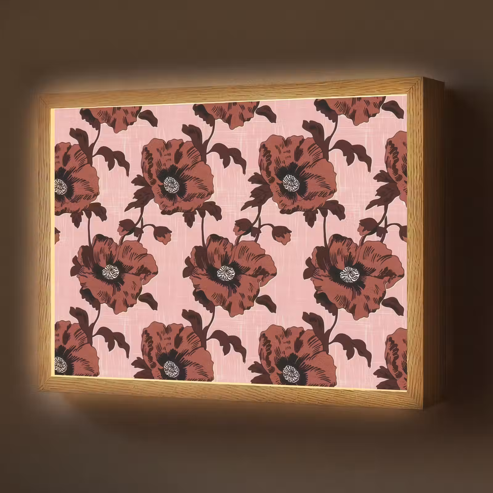 Lightbox - Wandlamp - Bloemen - Retro - Rood — 1