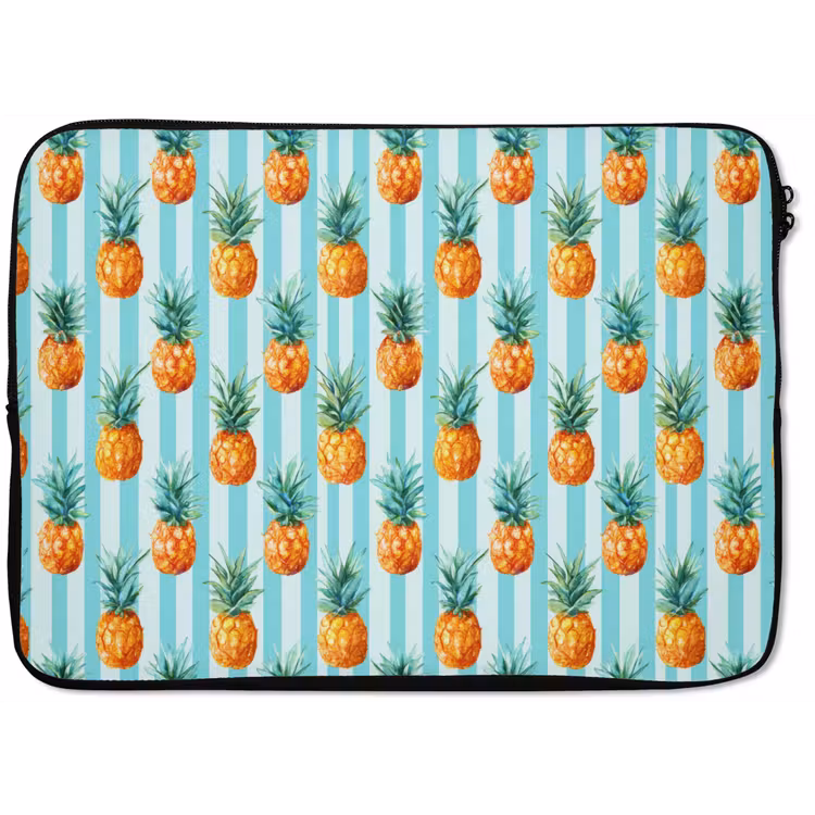 Laptophoes - Ananas - Strepen - Groen — 1