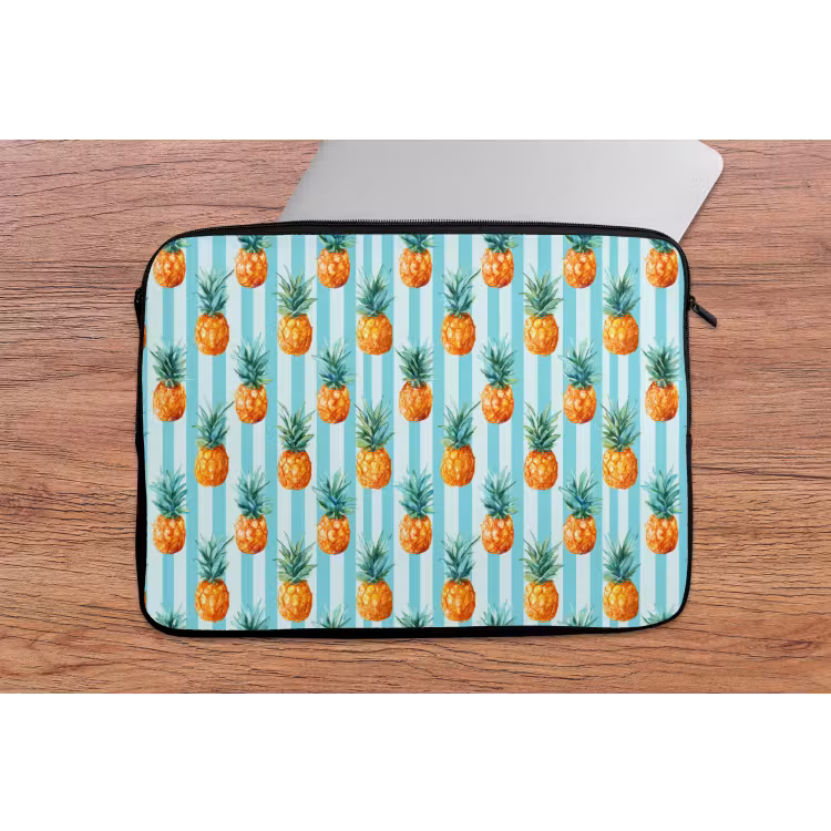 Laptophoes - Ananas - Strepen - Groen — 2