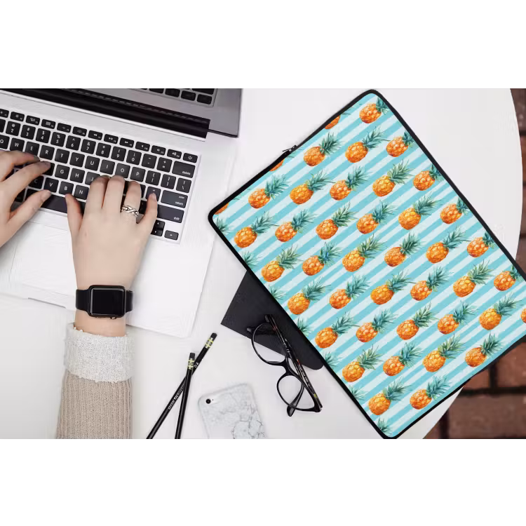Laptophoes - Ananas - Strepen - Groen — 3