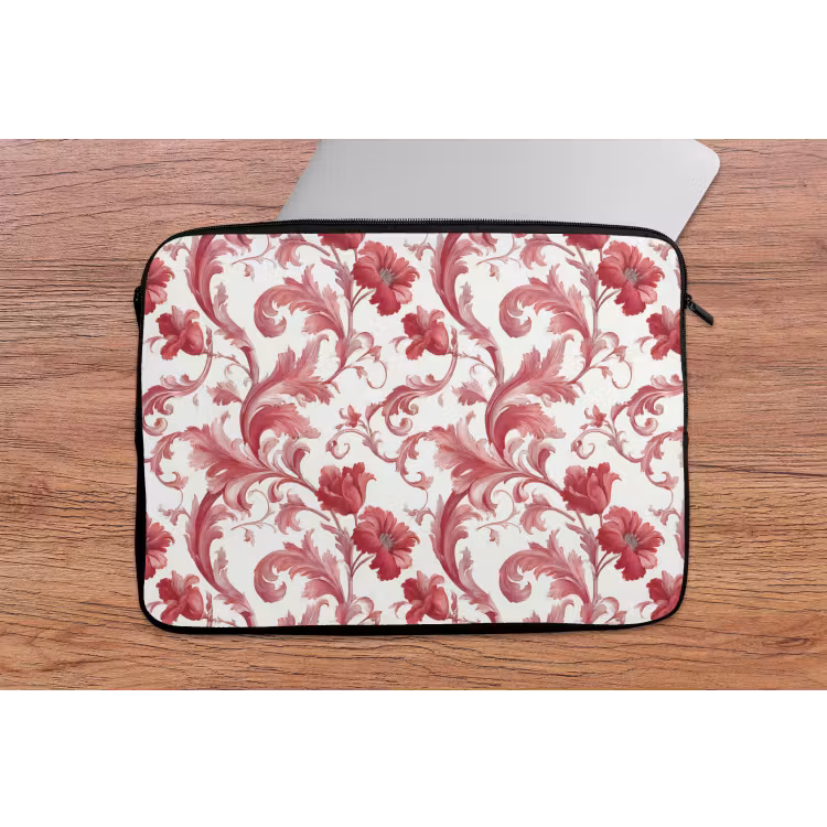Laptophoes - Barok - Patroon - Rood — 2