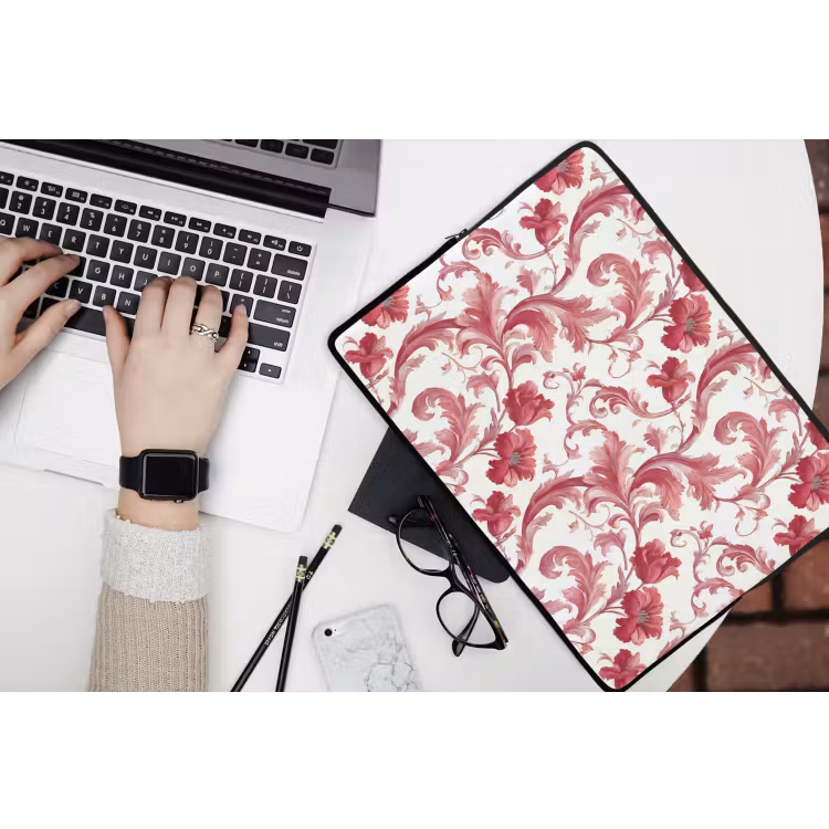 Laptophoes - Barok - Patroon - Rood — 3