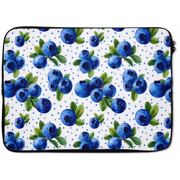 Laptophoes - Bessen - Patroon - Blauw — 1
