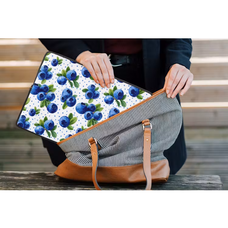Laptophoes - Bessen - Patroon - Blauw — 4